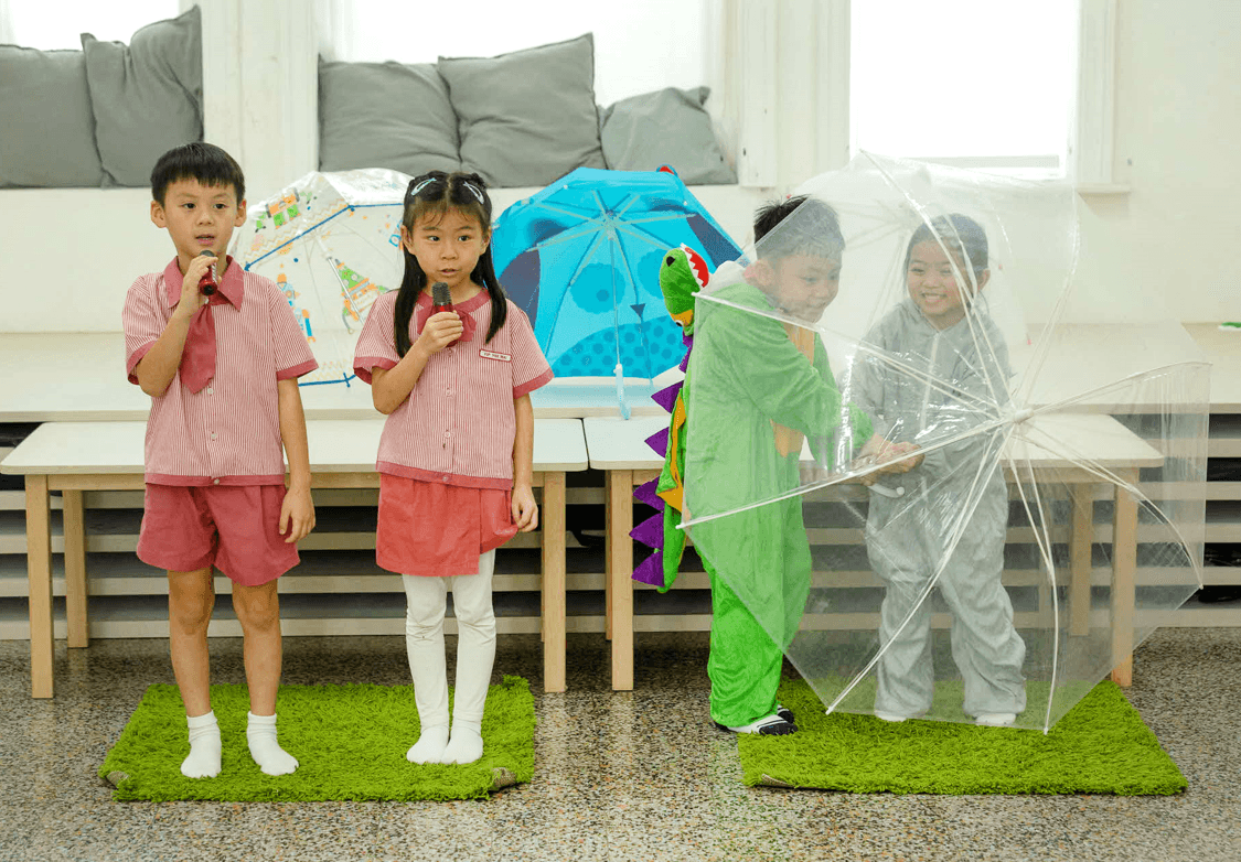 children acting out a story